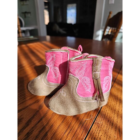 Rising Star 3-6M cowboy boot crib shoe Cowgirl Pink Soft - Picture 3 of 6